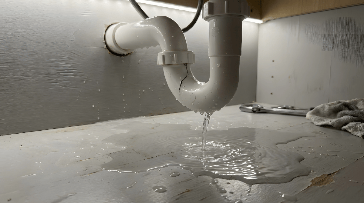 A water leak in a home